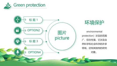 绿色清新环保节能工作总结汇报动态PPT