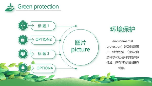 绿色清新环保节能工作总结汇报动态PPT
