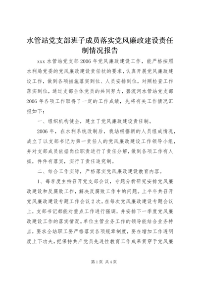 水管站党支部班子成员落实党风廉政建设责任制情况报告 (4).docx