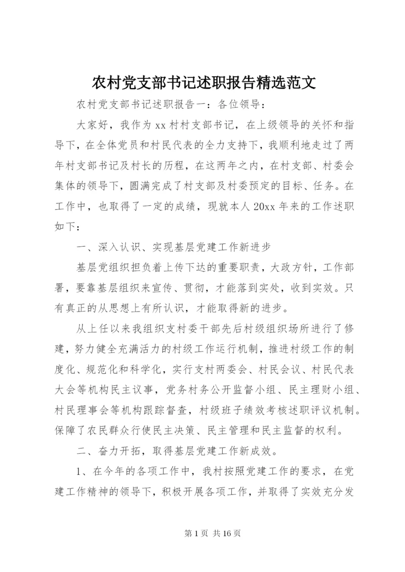 农村党支部书记述职报告精选范文.docx