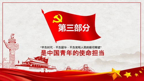 共青团青年学习共产党成立100周年讲话PPT