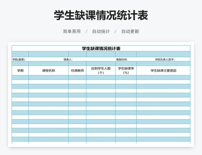 学生缺课情况统计表