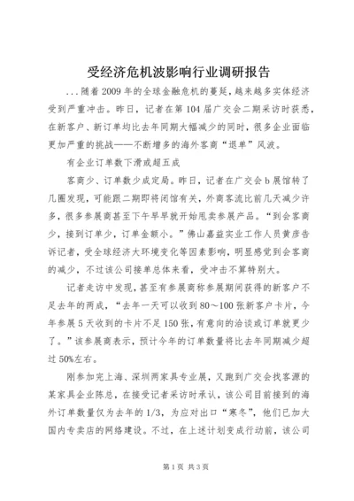 受经济危机波影响行业调研报告.docx