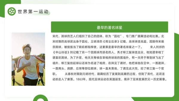 绿色简约风欢迎走进足球世界PPT模板