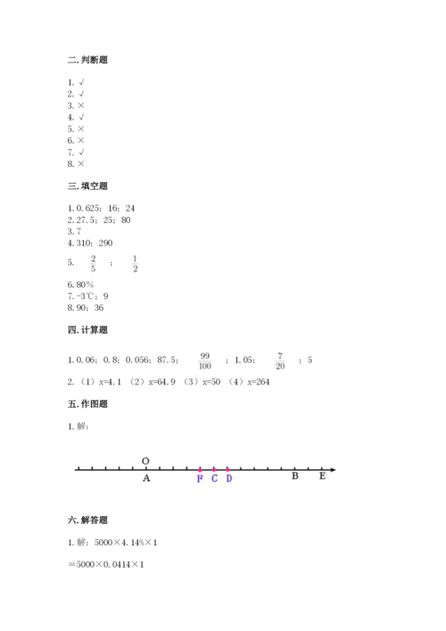 六年级下册数学期末测试卷附答案（研优卷）.docx