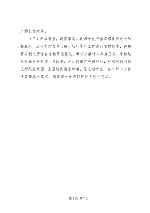 关于XX年烟叶生产工作的意见.docx