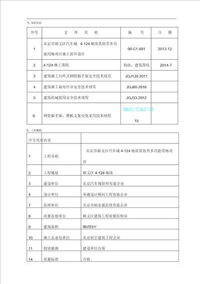 木模板施工组织规划方案木方