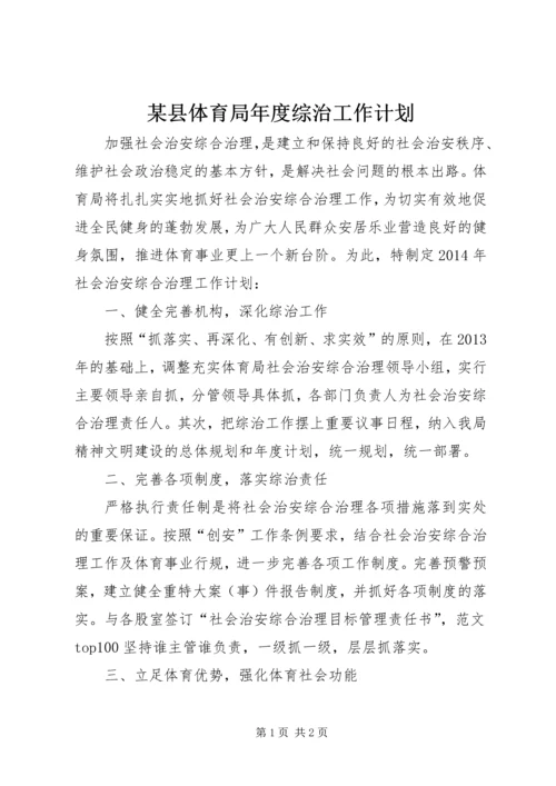 某县体育局年度综治工作计划.docx