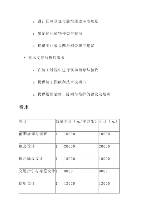 河南博物馆设计报价单