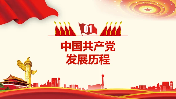 党史党课成立100周年百年党政PPT
