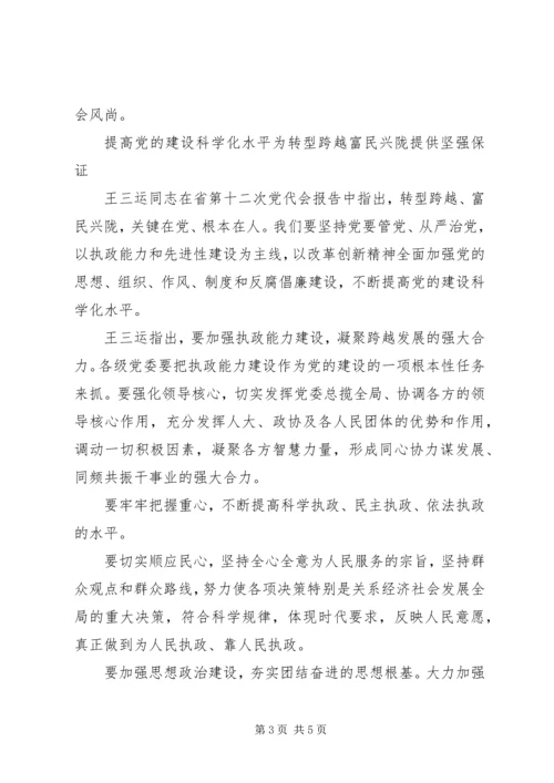 王三运在XX省第十二次党代会上的报告.docx