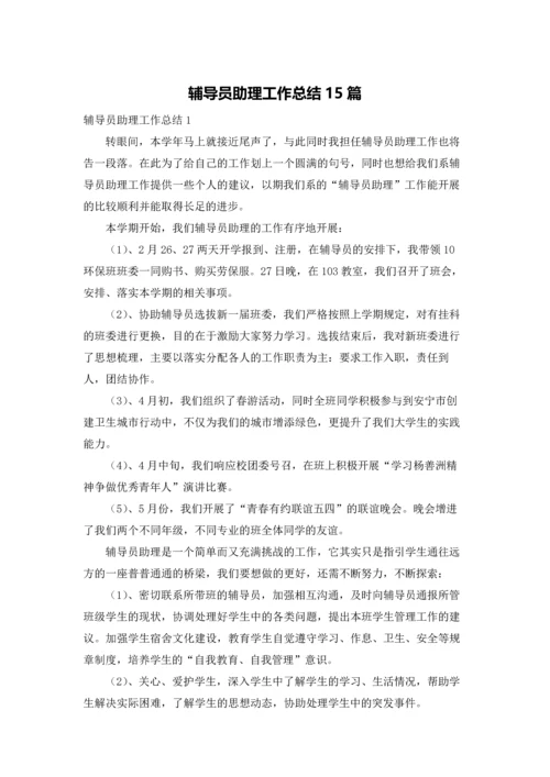 辅导员助理工作总结15篇.docx