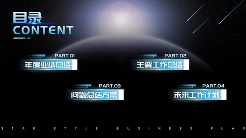 大气星空宇宙外空宇航员商业计划书通用PPT模板