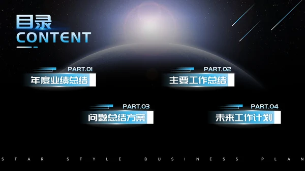 大气星空宇宙外空宇航员商业计划书通用PPT模板