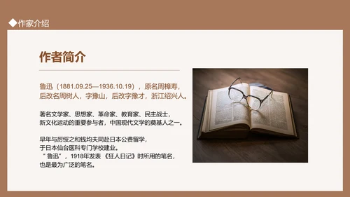 鲁迅先生PPT模板