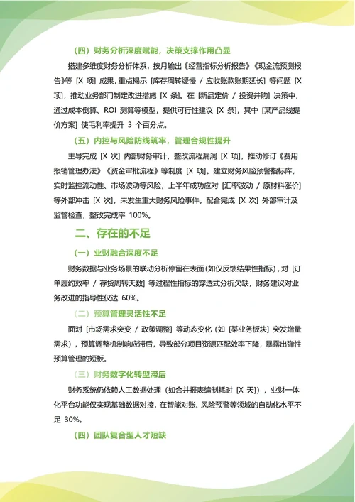 财务总监年中工作总结(年度年终通用)