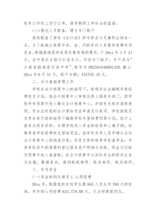 学校专项资金自查报告.docx