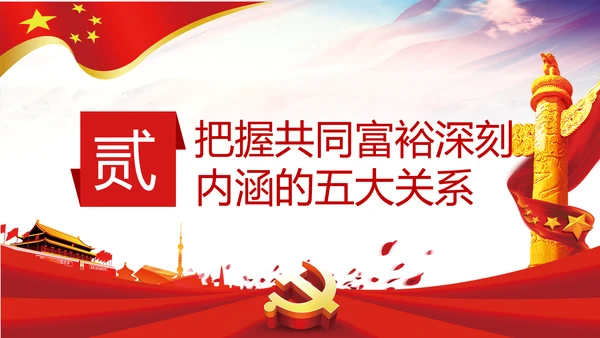 实现共同富裕思想政策意义原则党课PPT模板