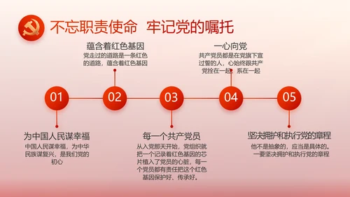 红色党建党支部工作汇报PPT党课