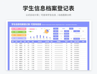 学生信息档案登记表-可查询信息