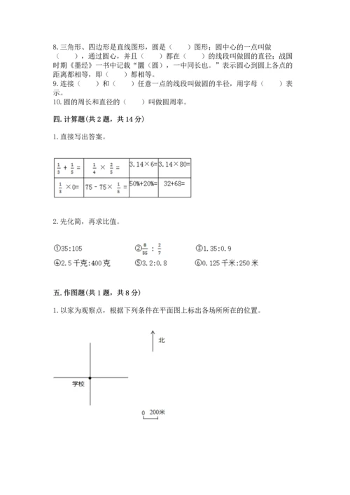 人教版六年级上册数学期末测试卷含答案（基础题）.docx