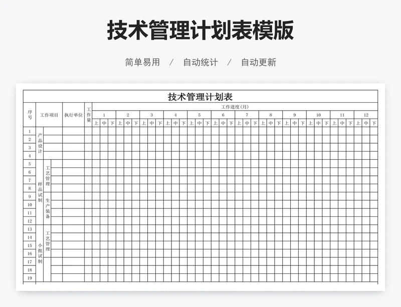 技术管理计划表模版
