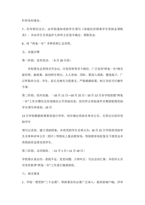 两免一补实施专业方案.docx