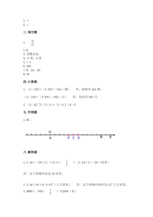 治多县六年级下册数学期末测试卷（必刷）.docx