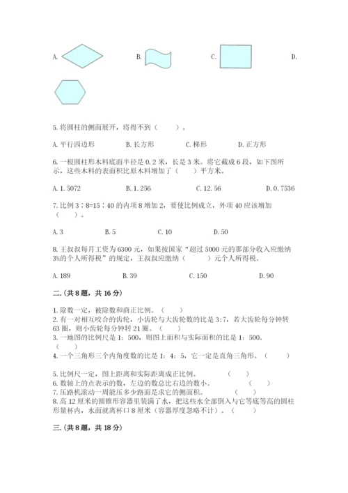 人教版数学六年级下册试题期末模拟检测卷有答案.docx