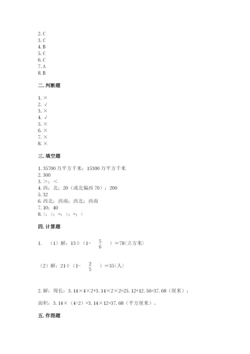 人教版数学六年级上册期末考试卷含答案【轻巧夺冠】.docx