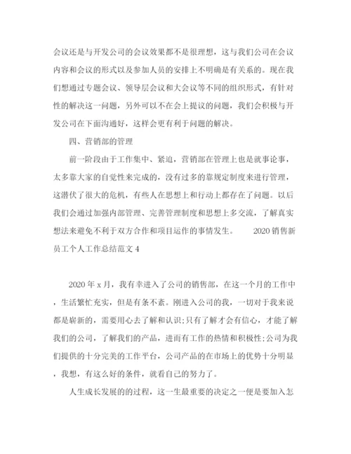 精编之销售新员工个人工作总结范文.docx