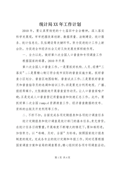 统计局XX年工作计划 (12).docx