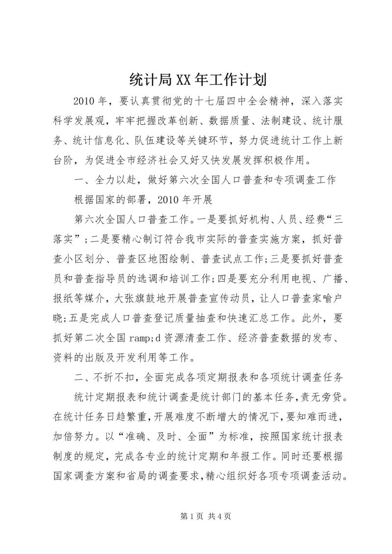 统计局XX年工作计划 (12).docx