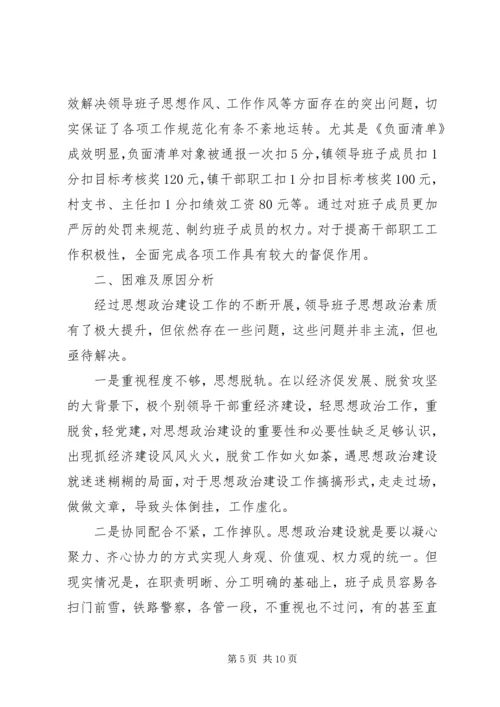 政治建设专题之乡镇领导班子思想政治建设情况报告.docx