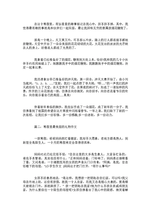 2022寒假作文大全-快乐的寒假作文300字左右5篇范文