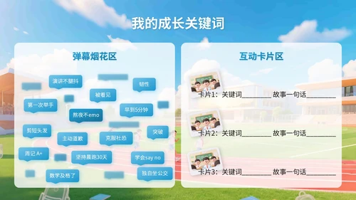 蓝色3D立体风三年二班开学主题班会PPT模版