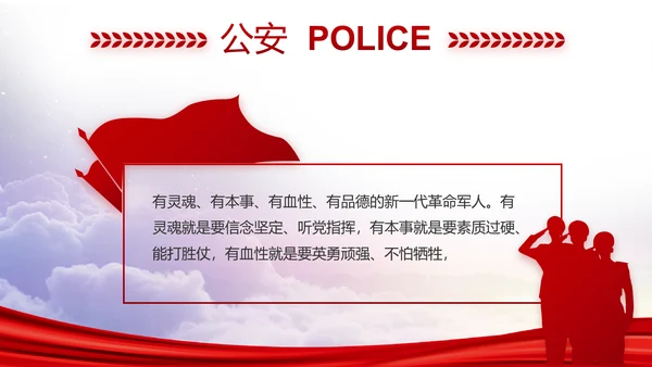红色大气公安警察年终工作总结PPT
