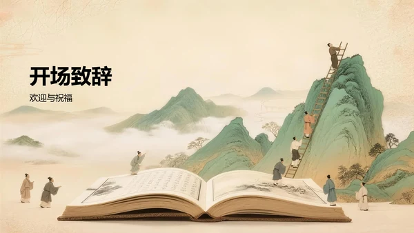 绿色复古风升学宴通用模板PPT模板