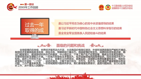 两会政府工作报告通用PPT党课模板
