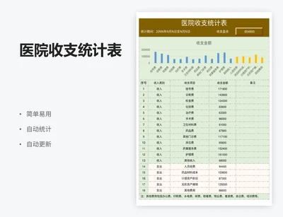 医院收支统计表