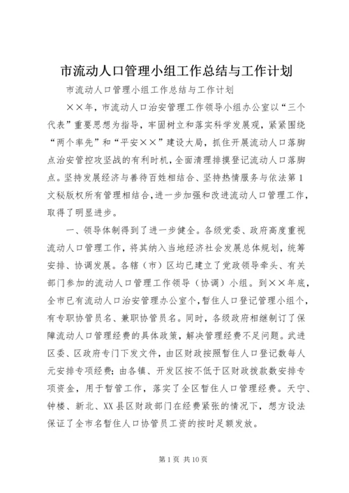 市流动人口管理小组工作总结与工作计划.docx