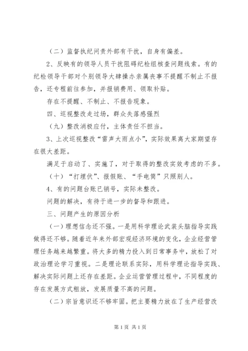 巡视整改专题民主生活会对照检查材料六篇.docx