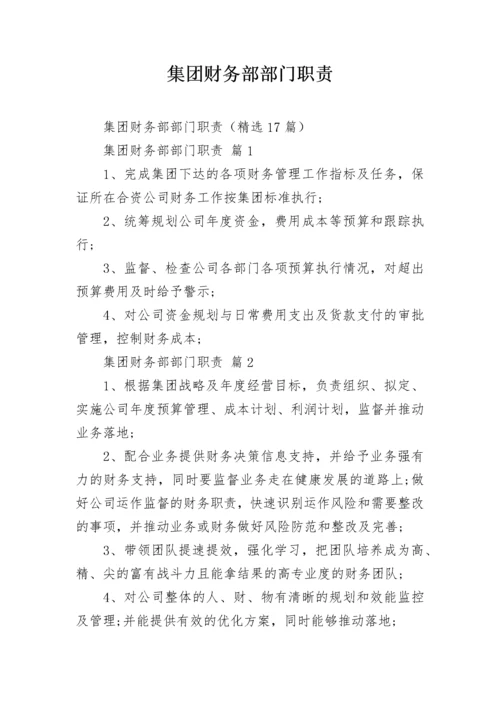 集团财务部部门职责.docx