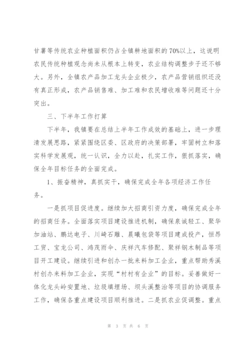 镇党委上半年工作总结暨下半年工作计划.docx