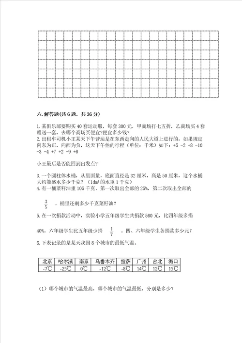 青岛版数学六年级下学期期末综合素养练习题及答案网校专用