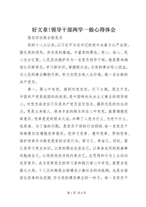 好文章!领导干部两学一做心得体会.docx