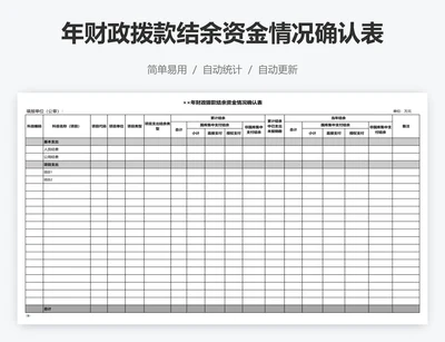 年财政拨款结余资金情况确认表