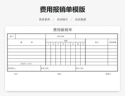 费用报销单模版