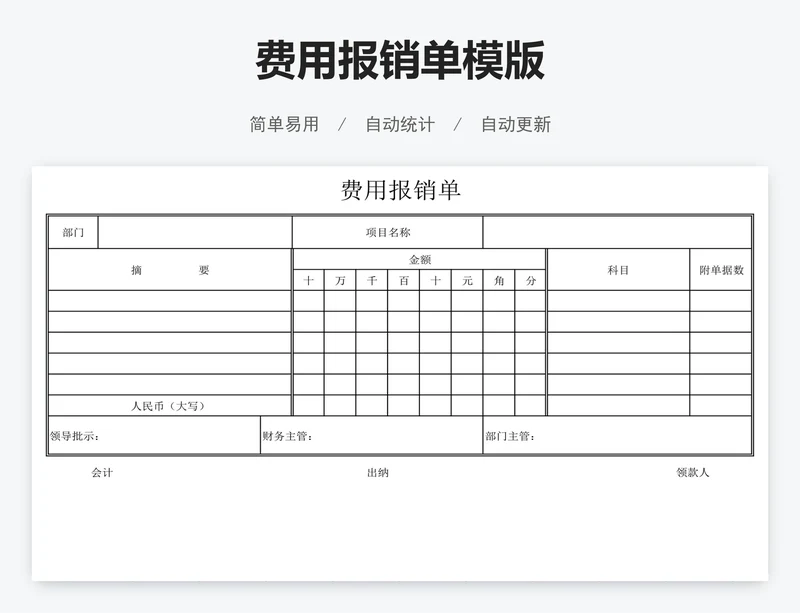 费用报销单模版
