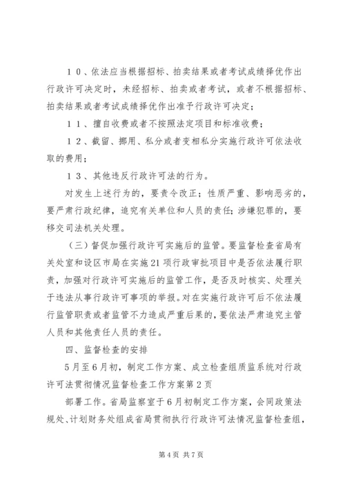 质监系统对行政许可法贯彻情况监督检查工作方案.docx